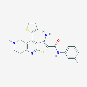 3-amino-6-methyl-N-(3-methylphenyl)-4-thiophen-2-yl-7,8-dihydro-5H-thieno[2,3-b][1,6]naphthyridine-2-carboxamide