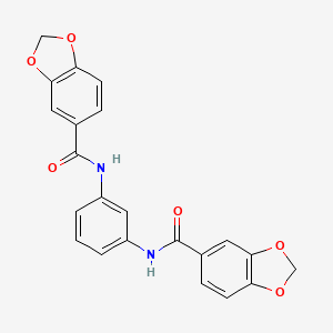 molecular formula C22H16N2O6 B3435180 N,N'-1,3-phenylenebis(1,3-benzodioxole-5-carboxamide) 