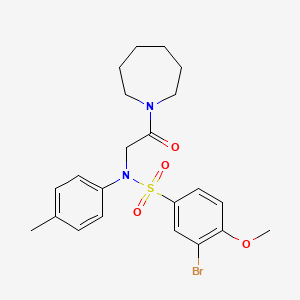 molecular formula C22H27BrN2O4S B3435191 N-[2-(1-azepanyl)-2-oxoethyl]-3-bromo-4-methoxy-N-(4-methylphenyl)benzenesulfonamide 