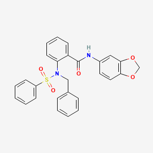 molecular formula C27H22N2O5S B3435198 N-1,3-benzodioxol-5-yl-2-[benzyl(phenylsulfonyl)amino]benzamide 
