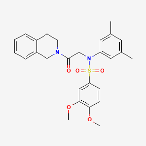 molecular formula C27H30N2O5S B3435212 N-[2-(3,4-dihydro-2(1H)-isoquinolinyl)-2-oxoethyl]-N-(3,5-dimethylphenyl)-3,4-dimethoxybenzenesulfonamide 