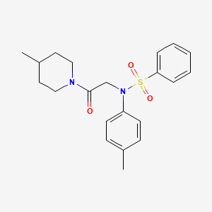 molecular formula C21H26N2O3S B3435214 N-(4-methylphenyl)-N-[2-(4-methyl-1-piperidinyl)-2-oxoethyl]benzenesulfonamide 