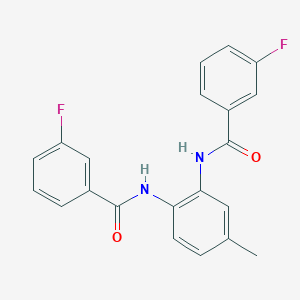 molecular formula C21H16F2N2O2 B3435221 N,N'-(4-methyl-1,2-phenylene)bis(3-fluorobenzamide) 