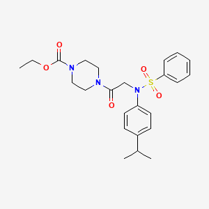 molecular formula C24H31N3O5S B3435222 ethyl 4-[N-(4-isopropylphenyl)-N-(phenylsulfonyl)glycyl]-1-piperazinecarboxylate 
