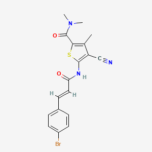 molecular formula C18H16BrN3O2S B3435226 5-{[3-(4-bromophenyl)acryloyl]amino}-4-cyano-N,N,3-trimethyl-2-thiophenecarboxamide 