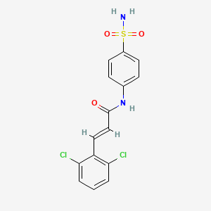molecular formula C15H12Cl2N2O3S B3435230 N-[4-(aminosulfonyl)phenyl]-3-(2,6-dichlorophenyl)acrylamide 
