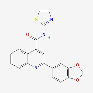 molecular formula C20H15N3O3S B3435232 2-(1,3-benzodioxol-5-yl)-N-(4,5-dihydro-1,3-thiazol-2-yl)-4-quinolinecarboxamide 