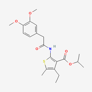 molecular formula C21H27NO5S B3435256 isopropyl 2-{[(3,4-dimethoxyphenyl)acetyl]amino}-4-ethyl-5-methyl-3-thiophenecarboxylate 