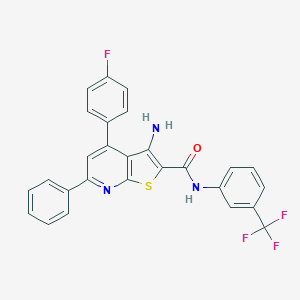 3-amino-4-(4-fluorophenyl)-6-phenyl-N-[3-(trifluoromethyl)phenyl]thieno[2,3-b]pyridine-2-carboxamide