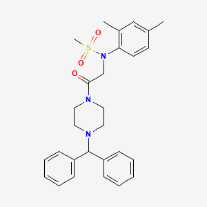 molecular formula C28H33N3O3S B3435261 N-(2,4-dimethylphenyl)-N-{2-[4-(diphenylmethyl)-1-piperazinyl]-2-oxoethyl}methanesulfonamide 
