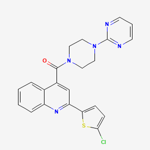 molecular formula C22H18ClN5OS B3435270 2-(5-chloro-2-thienyl)-4-{[4-(2-pyrimidinyl)-1-piperazinyl]carbonyl}quinoline 