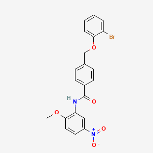 molecular formula C21H17BrN2O5 B3435273 4-[(2-bromophenoxy)methyl]-N-(2-methoxy-5-nitrophenyl)benzamide 