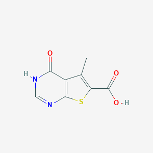 molecular formula C8H6N2O3S B034353 5-Methyl-4-oxo-3,4-dihydrothieno[2,3-d]pyrimidine-6-carboxylic acid CAS No. 101667-97-4