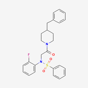 molecular formula C26H27FN2O3S B3435314 N-[2-(4-benzyl-1-piperidinyl)-2-oxoethyl]-N-(2-fluorophenyl)benzenesulfonamide 
