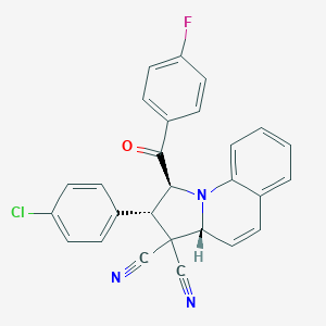 molecular formula C27H17ClFN3O B343532 2-(4-chlorophenyl)-1-(4-fluorobenzoyl)-1,2-dihydropyrrolo[1,2-a]quinoline-3,3(3aH)-dicarbonitrile 