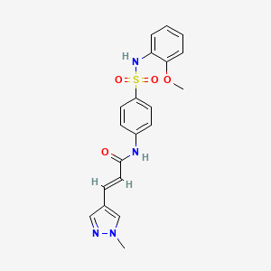 molecular formula C20H20N4O4S B3435322 N-(4-{[(2-methoxyphenyl)amino]sulfonyl}phenyl)-3-(1-methyl-1H-pyrazol-4-yl)acrylamide 