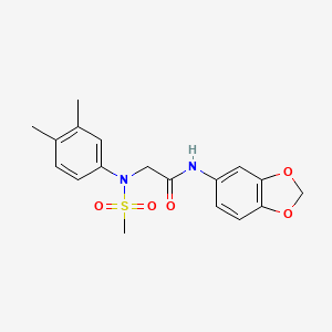 molecular formula C18H20N2O5S B3435341 N~1~-1,3-benzodioxol-5-yl-N~2~-(3,4-dimethylphenyl)-N~2~-(methylsulfonyl)glycinamide 