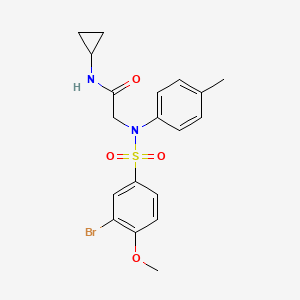 molecular formula C19H21BrN2O4S B3435342 N~2~-[(3-bromo-4-methoxyphenyl)sulfonyl]-N~1~-cyclopropyl-N~2~-(4-methylphenyl)glycinamide 