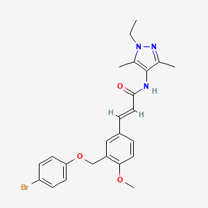 molecular formula C24H26BrN3O3 B3435350 3-{3-[(4-bromophenoxy)methyl]-4-methoxyphenyl}-N-(1-ethyl-3,5-dimethyl-1H-pyrazol-4-yl)acrylamide 