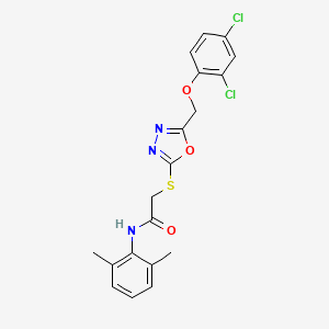 molecular formula C19H17Cl2N3O3S B3435356 2-({5-[(2,4-dichlorophenoxy)methyl]-1,3,4-oxadiazol-2-yl}thio)-N-(2,6-dimethylphenyl)acetamide 