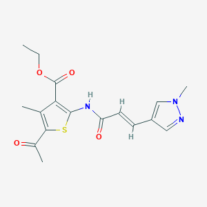ethyl 5-acetyl-4-methyl-2-{[3-(1-methyl-1H-pyrazol-4-yl)acryloyl]amino}-3-thiophenecarboxylate