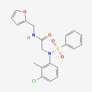 molecular formula C20H19ClN2O4S B3435368 N~2~-(3-chloro-2-methylphenyl)-N~1~-(2-furylmethyl)-N~2~-(phenylsulfonyl)glycinamide 