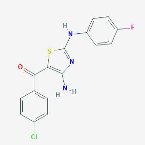 molecular formula C16H11ClFN3OS B343539 [4-Amino-2-(4-fluoroanilino)-1,3-thiazol-5-yl](4-chlorophenyl)methanone 