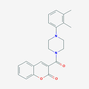 molecular formula C22H22N2O3 B3435395 3-{[4-(2,3-dimethylphenyl)-1-piperazinyl]carbonyl}-2H-chromen-2-one 