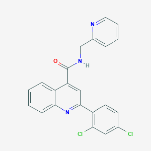 molecular formula C22H15Cl2N3O B3435415 2-(2,4-dichlorophenyl)-N-(2-pyridinylmethyl)-4-quinolinecarboxamide 