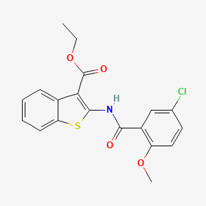 molecular formula C19H16ClNO4S B3435436 ethyl 2-[(5-chloro-2-methoxybenzoyl)amino]-1-benzothiophene-3-carboxylate 