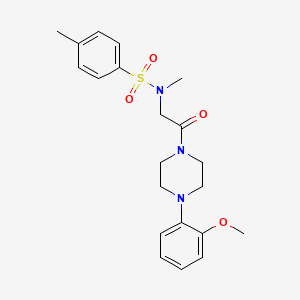 molecular formula C21H27N3O4S B3435470 N-{2-[4-(2-methoxyphenyl)-1-piperazinyl]-2-oxoethyl}-N,4-dimethylbenzenesulfonamide 