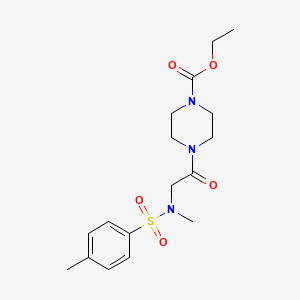 molecular formula C17H25N3O5S B3435478 ethyl 4-{N-methyl-N-[(4-methylphenyl)sulfonyl]glycyl}-1-piperazinecarboxylate 