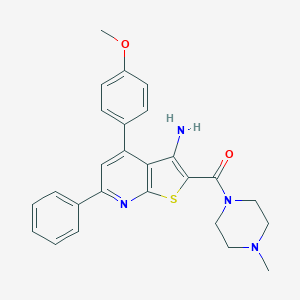 molecular formula C26H26N4O2S B343548 4-(4-Methoxyphenyl)-2-[(4-methyl-1-piperazinyl)carbonyl]-6-phenylthieno[2,3-b]pyridin-3-ylamine 