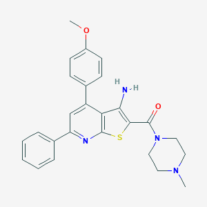 4-(4-Methoxyphenyl)-2-[(4-methyl-1-piperazinyl)carbonyl]-6-phenylthieno[2,3-b]pyridin-3-ylamine