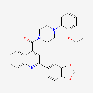 molecular formula C29H27N3O4 B3435485 2-(1,3-benzodioxol-5-yl)-4-{[4-(2-ethoxyphenyl)-1-piperazinyl]carbonyl}quinoline 