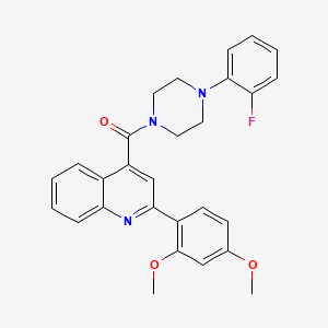 molecular formula C28H26FN3O3 B3435488 2-(2,4-dimethoxyphenyl)-4-{[4-(2-fluorophenyl)-1-piperazinyl]carbonyl}quinoline 