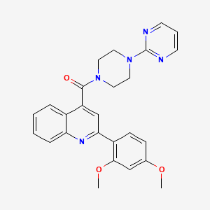 molecular formula C26H25N5O3 B3435508 2-(2,4-dimethoxyphenyl)-4-{[4-(2-pyrimidinyl)-1-piperazinyl]carbonyl}quinoline 