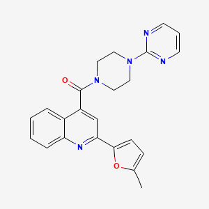 molecular formula C23H21N5O2 B3435516 2-(5-methyl-2-furyl)-4-{[4-(2-pyrimidinyl)-1-piperazinyl]carbonyl}quinoline 