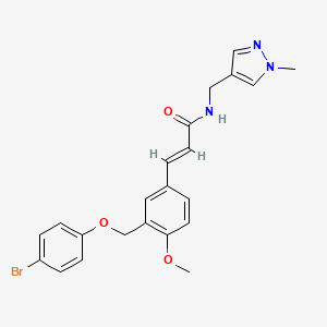 molecular formula C22H22BrN3O3 B3435521 3-{3-[(4-bromophenoxy)methyl]-4-methoxyphenyl}-N-[(1-methyl-1H-pyrazol-4-yl)methyl]acrylamide 