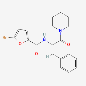 molecular formula C19H19BrN2O3 B3435528 5-bromo-N-[2-phenyl-1-(1-piperidinylcarbonyl)vinyl]-2-furamide 