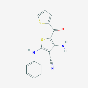 molecular formula C16H11N3OS2 B343553 4-Amino-2-anilino-5-(2-thienylcarbonyl)-3-thiophenecarbonitrile 
