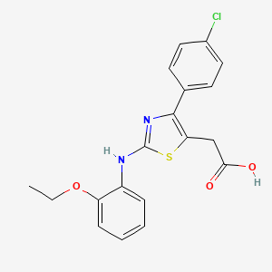 {4-(4-chlorophenyl)-2-[(2-ethoxyphenyl)amino]-1,3-thiazol-5-yl}acetic acid