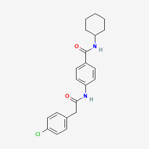 molecular formula C21H23ClN2O2 B3435557 4-{[(4-chlorophenyl)acetyl]amino}-N-cyclohexylbenzamide 