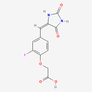 molecular formula C12H9IN2O5 B3435575 {4-[(2,5-dioxo-4-imidazolidinylidene)methyl]-2-iodophenoxy}acetic acid 