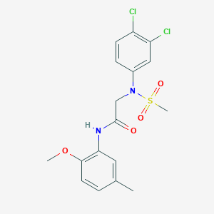 molecular formula C17H18Cl2N2O4S B3435579 N~2~-(3,4-dichlorophenyl)-N~1~-(2-methoxy-5-methylphenyl)-N~2~-(methylsulfonyl)glycinamide 