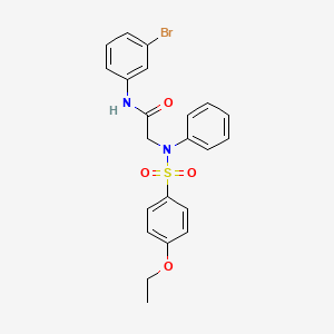 molecular formula C22H21BrN2O4S B3435583 N~1~-(3-bromophenyl)-N~2~-[(4-ethoxyphenyl)sulfonyl]-N~2~-phenylglycinamide 