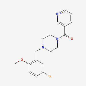 molecular formula C18H20BrN3O2 B3435590 1-(5-bromo-2-methoxybenzyl)-4-(3-pyridinylcarbonyl)piperazine 