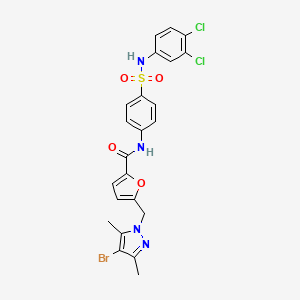 5-[(4-bromo-3,5-dimethyl-1H-pyrazol-1-yl)methyl]-N-(4-{[(3,4-dichlorophenyl)amino]sulfonyl}phenyl)-2-furamide