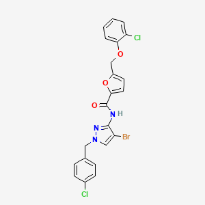 N-[4-bromo-1-(4-chlorobenzyl)-1H-pyrazol-3-yl]-5-[(2-chlorophenoxy)methyl]-2-furamide