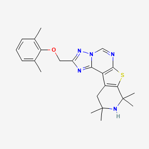 molecular formula C23H27N5OS B3435617 2-[(2,6-dimethylphenoxy)methyl]-8,8,10,10-tetramethyl-8,9,10,11-tetrahydropyrido[4',3':4,5]thieno[3,2-e][1,2,4]triazolo[1,5-c]pyrimidine 